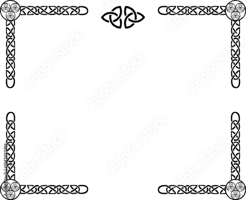 Celtic Lace Frame with Triskeles and Two Triquetras Header