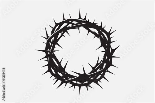 A minimalist black crown of thorns design.