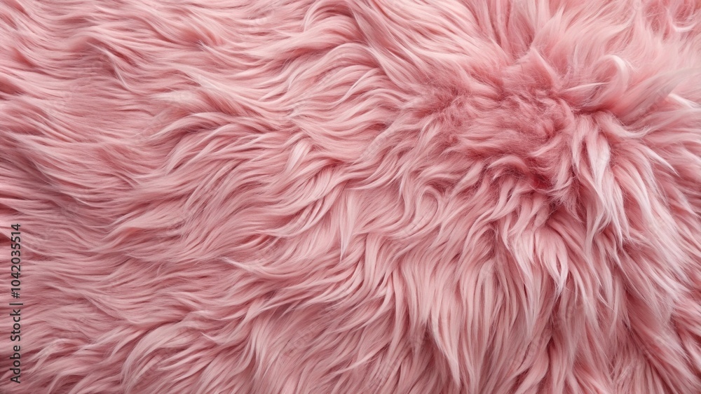 Pink sheepskin texture background with natural fur, long shot Pink sheepskin texture background with natural fur, long shot