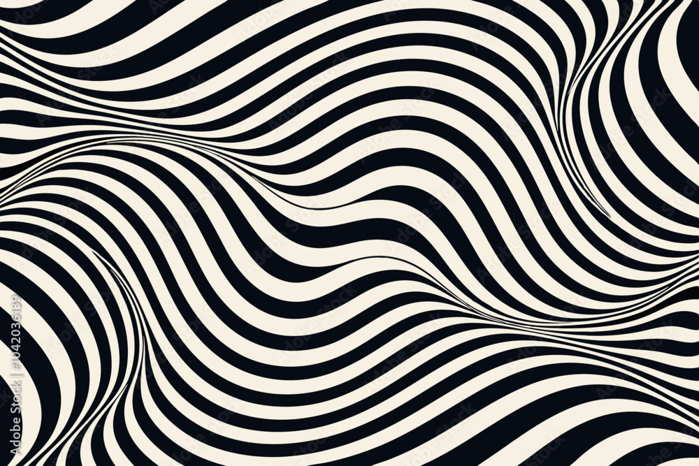 Abstract Wavy Lines Creating Optical Illusion Abstract Wavy Lines Creating Optical Illusion