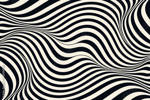 Abstract Wavy Lines Creating Optical Illusion