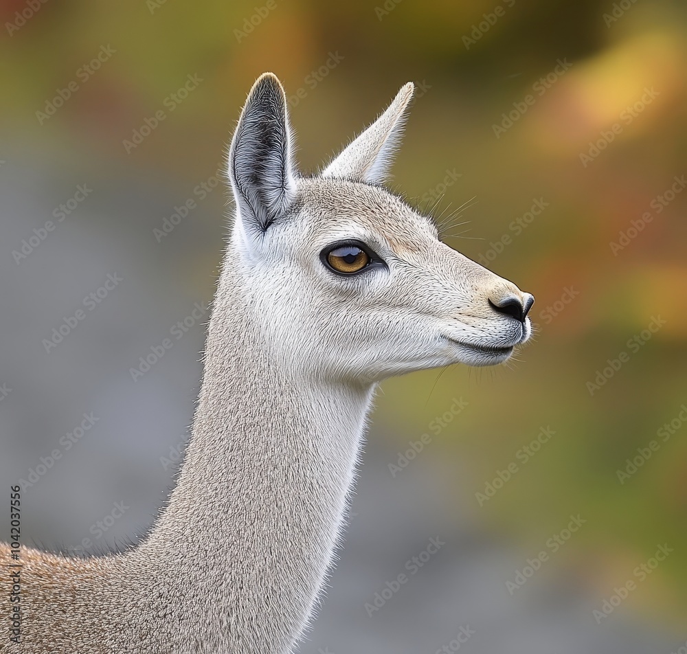 Elegant gazelle stands gracefully against a blurred autumn backdrop in the wild Elegant gazelle stands gracefully against a blurred autumn backdrop in the wild