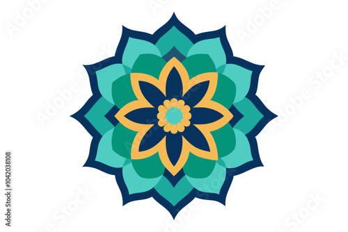 Islamic colorful mandala design | isolated vector illustration on white background