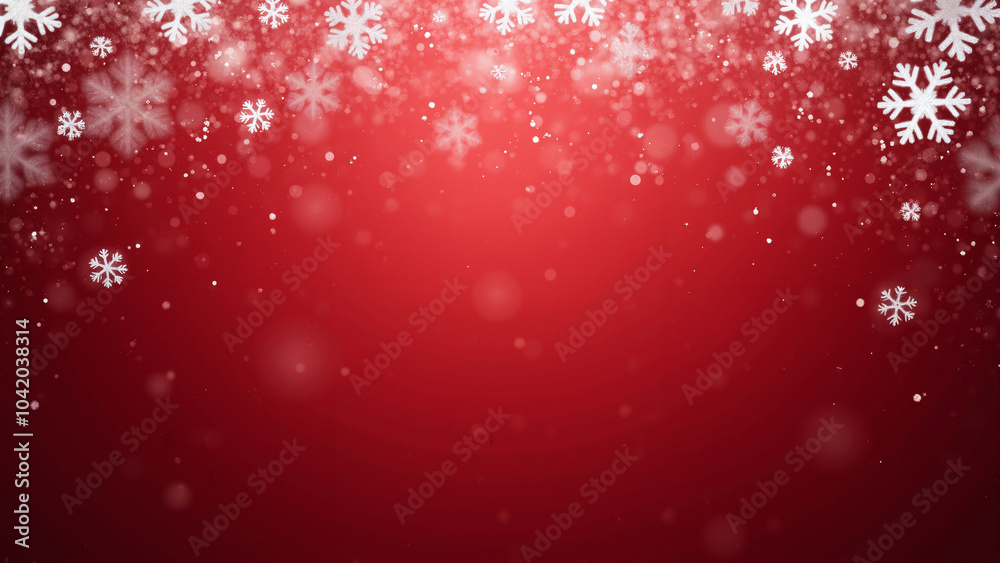 Festive Red Christmas Backdrop with Falling Snowflakes: Perfect for Holiday Marketing, Greeting Cards, and Seasonal Promotions Festive Red Christmas Backdrop with Falling Snowflakes: Perfect for Holiday Marketing, Greeting Cards, and Seasonal Promotions