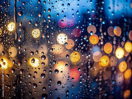 Stunning Low Light Rain Drops Background for Atmospheric Photography and Design