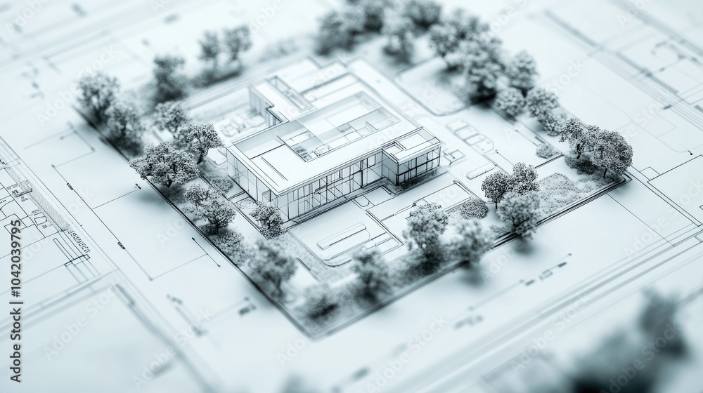 Detailed architectural plans for a green building, focusing on energy-efficient and sustainable construction. Detailed architectural plans for a green building, focusing on energy-efficient and sustainable construction.