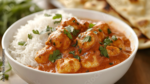 Captivating Chicken Tikka Masala with Tender Chicken and Aromatic Basmati Rice for a Warm Meal