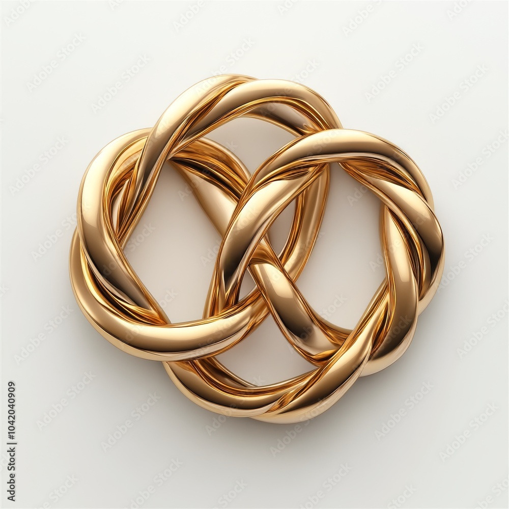 An elegant intertwined golden knot symbolizing unity and harmony. An elegant intertwined golden knot symbolizing unity and harmony.