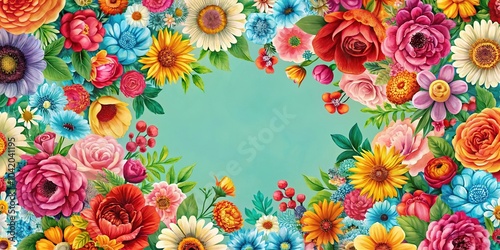 Colorful retro floral pattern