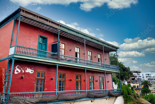 Traditional mansion on a ravine in the bohemian district of Barranco in Lima, Peru