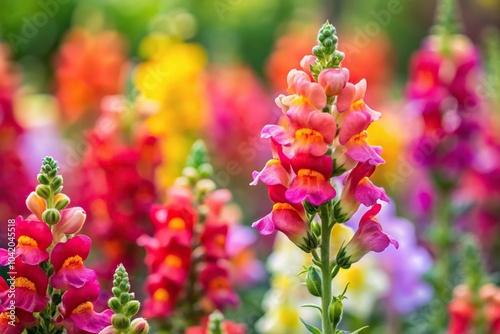 Colorful Snapdragon flowers with shallow depth of field