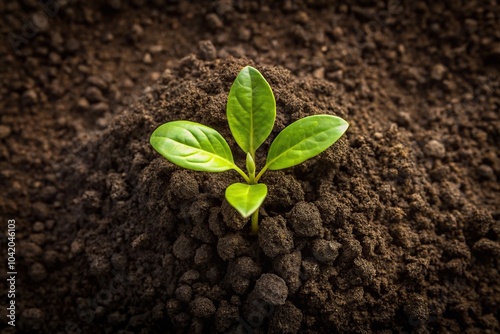 Plant emerging from soil symbolizing new beginnings