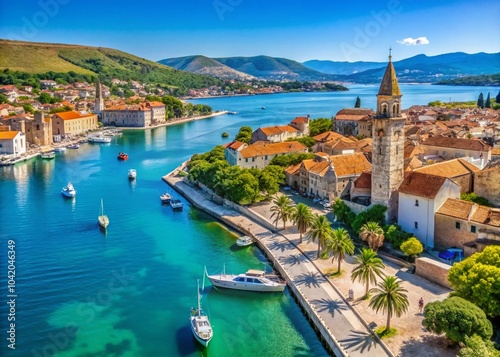Wallpaper Mural Stunning View of Ciovo Island from Trogir Harbour - A Serene Coastal Scene for Documentary Photography Torontodigital.ca
