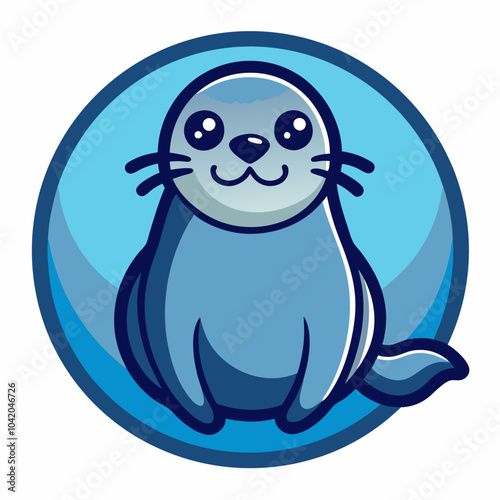  Seal mascot logo type vector illustration