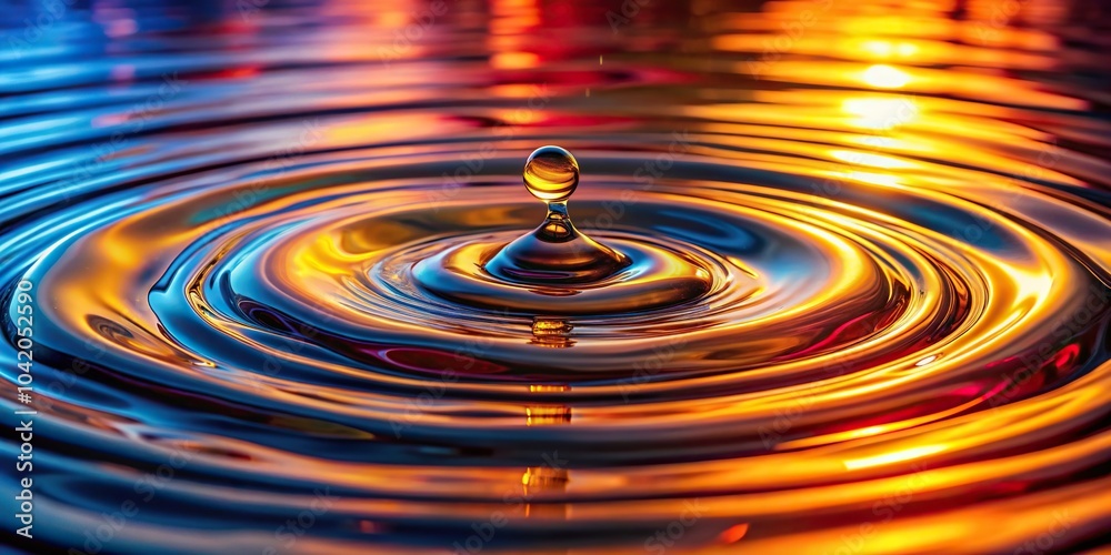 Colorful metal melting on rippling water waves Colorful metal melting on rippling water waves