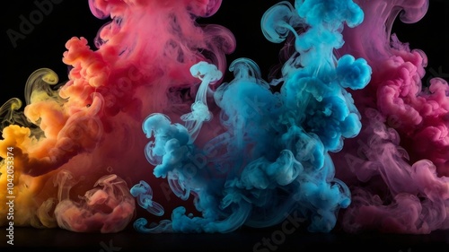 colorful floating bright smoke. background for any design