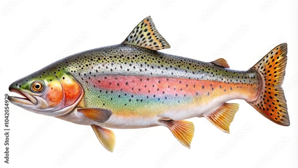Naklejka premium Colorful Trout salmon isolated on white background