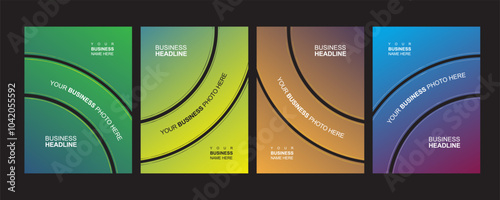 Dynamic gradients four angle poster set