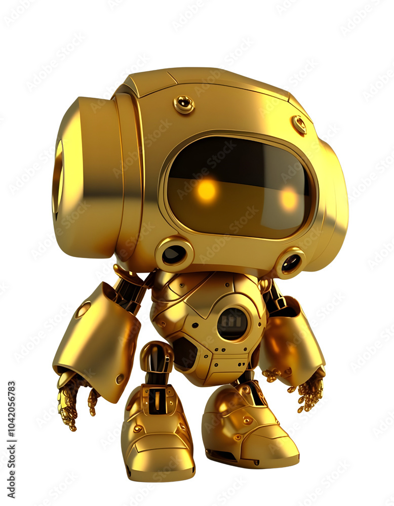 AN ALL GOLD ROBOT WITHOUT BACKGROUND AN ALL GOLD ROBOT WITHOUT BACKGROUND