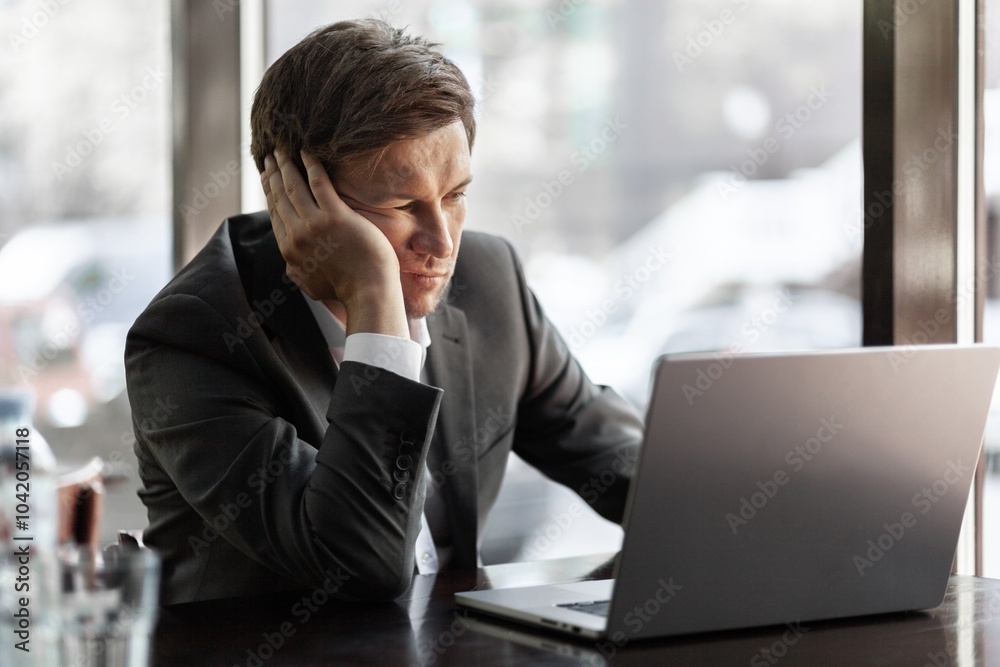 Middle aged business manager hold cell phone Middle aged business manager hold cell phone