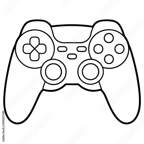 Video game controller line art for coloring page 