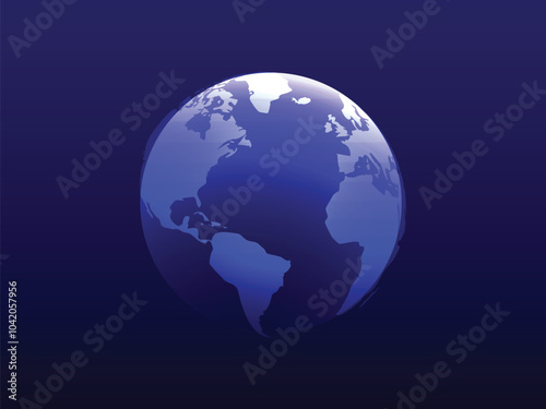Earth Globe Views realistic illustration Flat Modern Design for Web Page, Banner, Presentation etc.