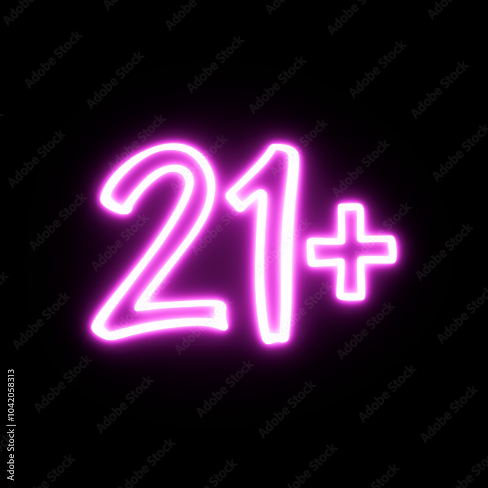 21+ adult only neon sign glowing adult content age limitation icon 21+ adult only neon sign glowing adult content age limitation icon
