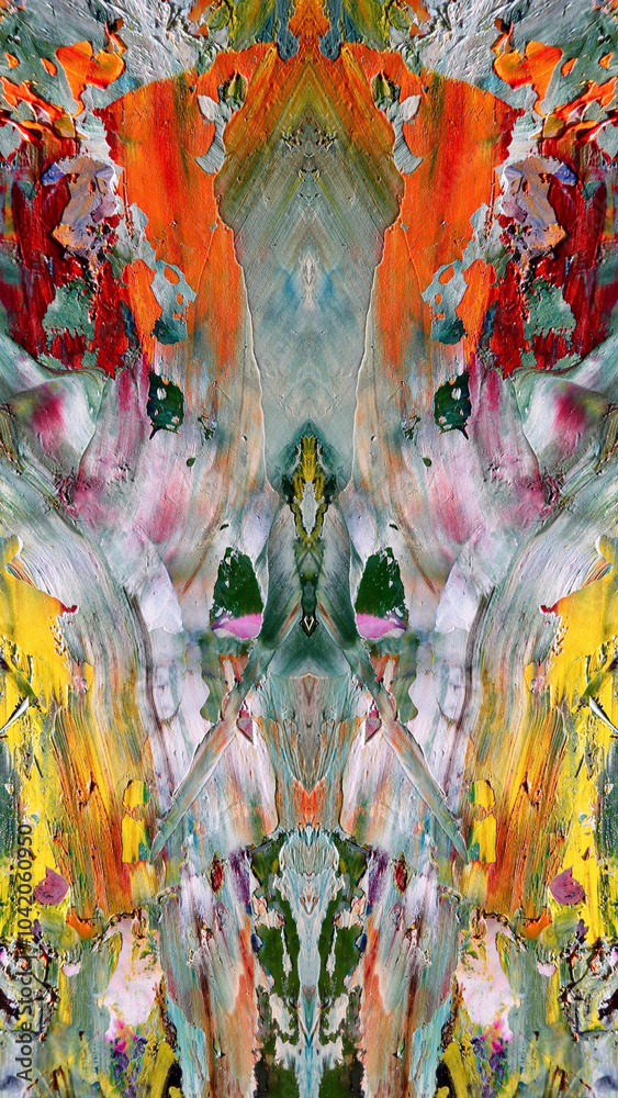 Fototapeta premium Abstract background art . Ethnic pattern. Mixtures of oil paint. Trendy hand painting canvas. Wall decor and Wall art prints Idea. 3D Texture. Art object