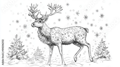 Adult coloring book with christmas theme