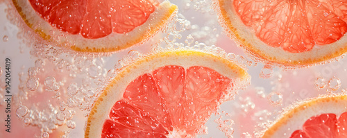 Vibrant Pink Grapefruit in Sparkling Juice