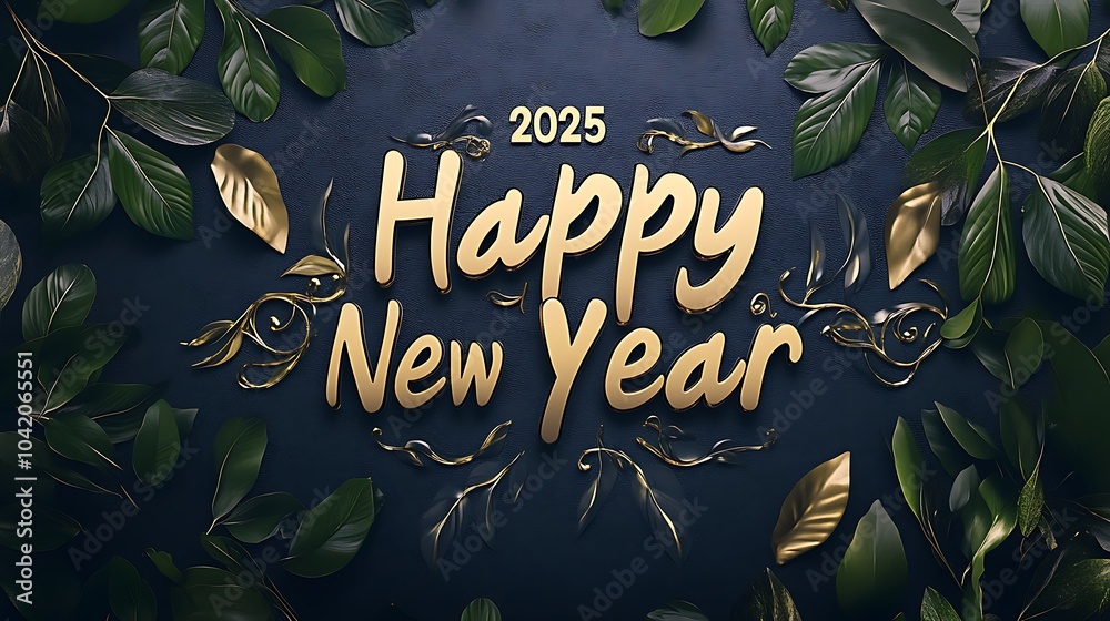 Fototapeta premium Stunning 2025 New Year Celebration with Glittering Lights, Confetti, and Festive Elements