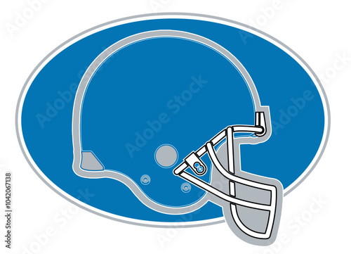 Silver and light blue I football player helmet, sport vector graphics, hockey, for websites, greetings, banners, cards, t-shirt, sweatshirt, prints, cricut, silhouette,		