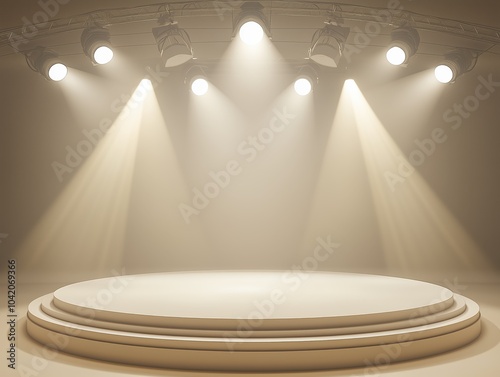 Circular Stage with Spotlights	 photo