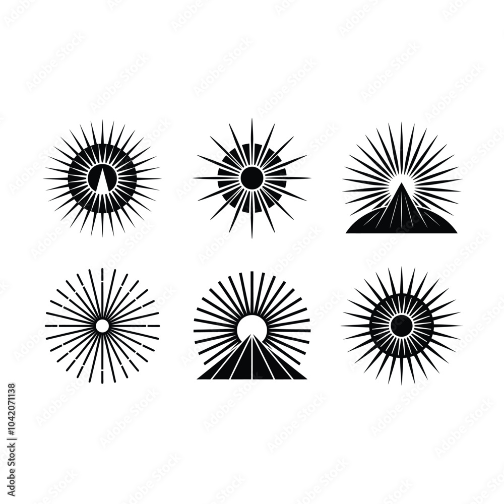 Fototapeta premium Sunburst vector on white background, Instant Digital Download. Illustration for prints on t-shirt and bags, posters 