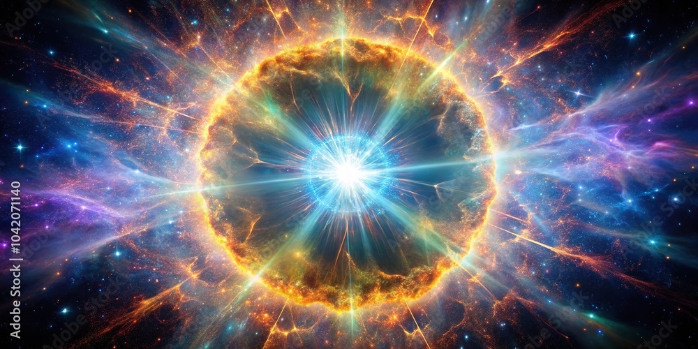 Obraz premium Polarization of light from a supernova indicating asymmetrical explosion