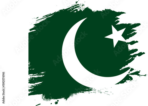 Grunge Brush On Flag Of Pakistan