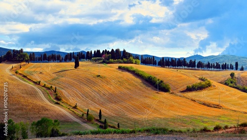 Tuscan landscape near the town of Lajatico, in the province of Pisa, Italy