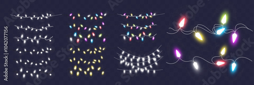 Christmas lights, garland illustration for your design.
