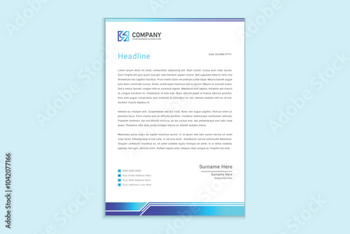 Modern Business Letterhead Design Template  for Corporate and Business Use