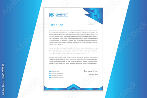Modern Business Letterhead Design Template  for Corporate and Business Use