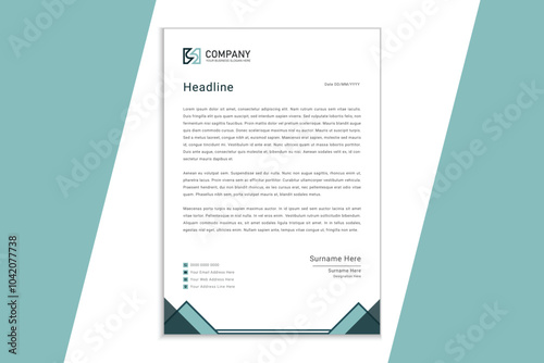 Modern Business Letterhead Design Template  for Corporate and Business Use