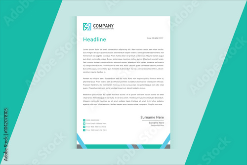 Modern Business Letterhead Design Template  for Corporate and Business Use