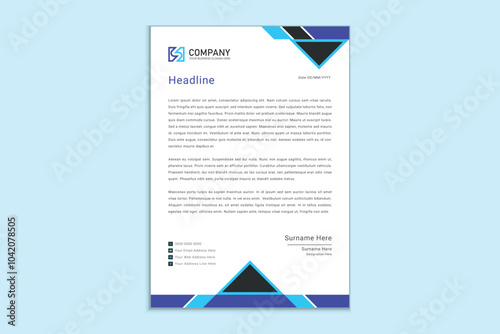 Modern Business Letterhead Design Template  for Corporate and Business Use
