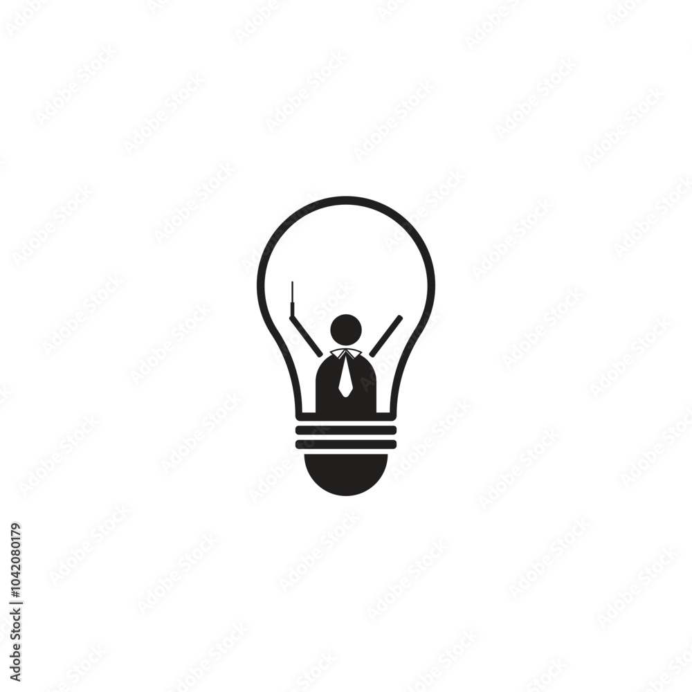 Idea Guider Symbolic Logo Isolated on a white background. Editable vector icon. Idea Guider Symbolic Logo Isolated on a white background. Editable vector icon.