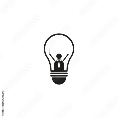 Idea Guider Symbolic Logo Isolated on a white background. Editable vector icon.