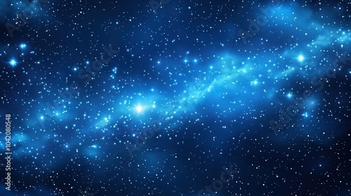 Wallpaper Mural Abstract dark space background featuring a beautiful blue night sky filled with stars and nebulae. This cosmic scene captures the vast expanse of the galaxy, with glowing starlight and ethereal nebula Torontodigital.ca