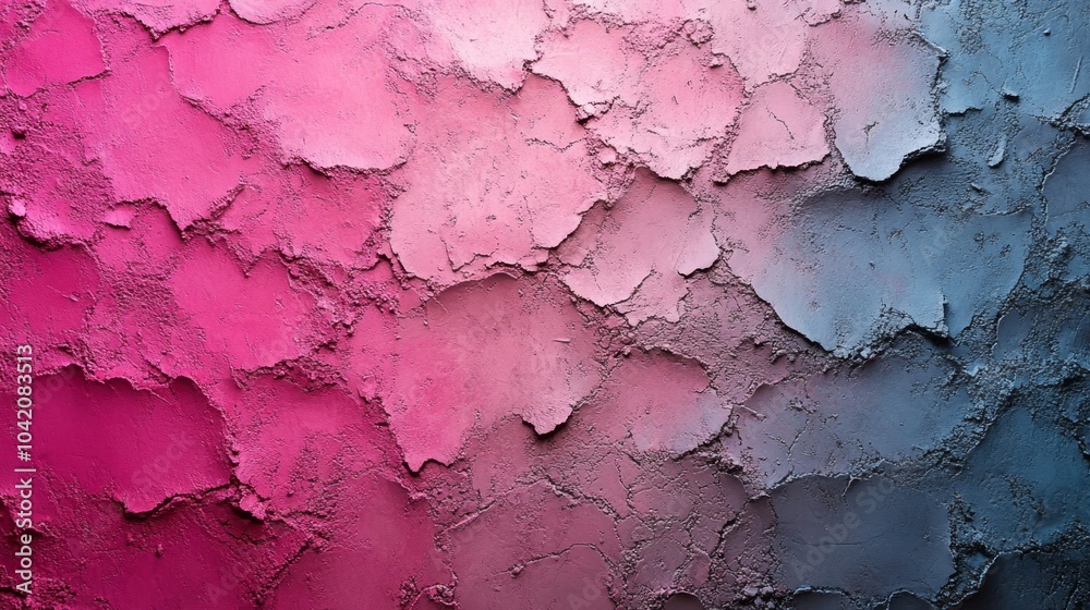 A pink and blue wall with a textured surface A pink and blue wall with a textured surface