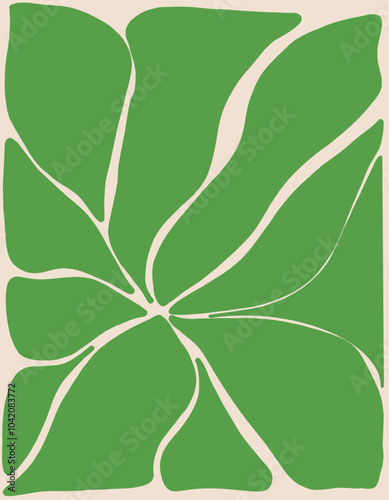 Boho poster abstract flower Contemporary minimalist art modern wall decor green art. Abstract botani wall art decoration. Boho flower wall decor printable poster.Flower wall art home decoration poster
