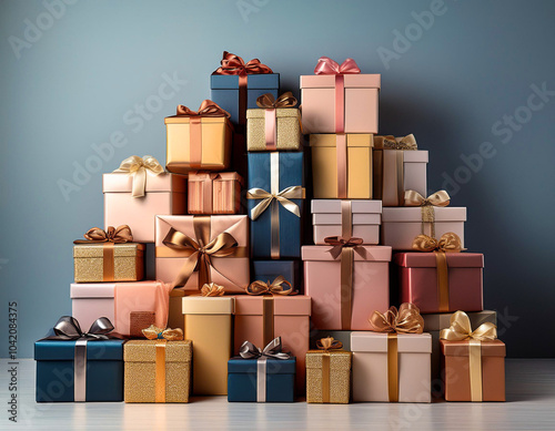 Many gift boxes photo