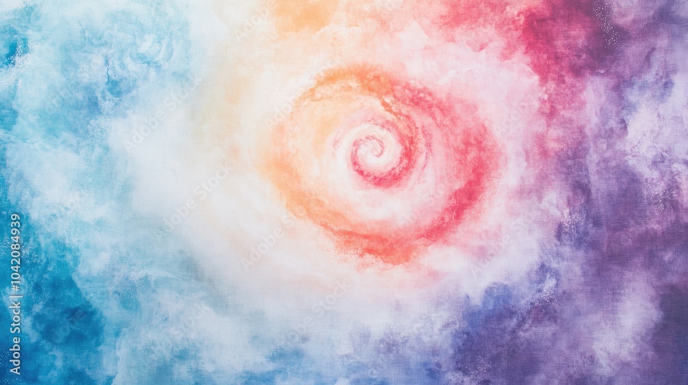 Fototapeta premium Soft pastel tie-dye swirls, creating a soothing and calming effect on a textured, colorful background.